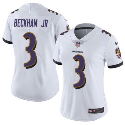 Nike Baltimore Ravens #3 Odell Beckham Jr. White Women's Stitched NFL Vapor Untouchable Limited Jersey